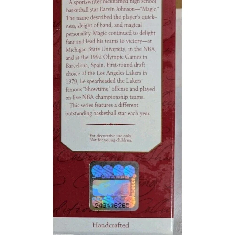 Magic Johnson Hoop Stars (1997) Hallmark Keepsake Ornament And Trading Card New!